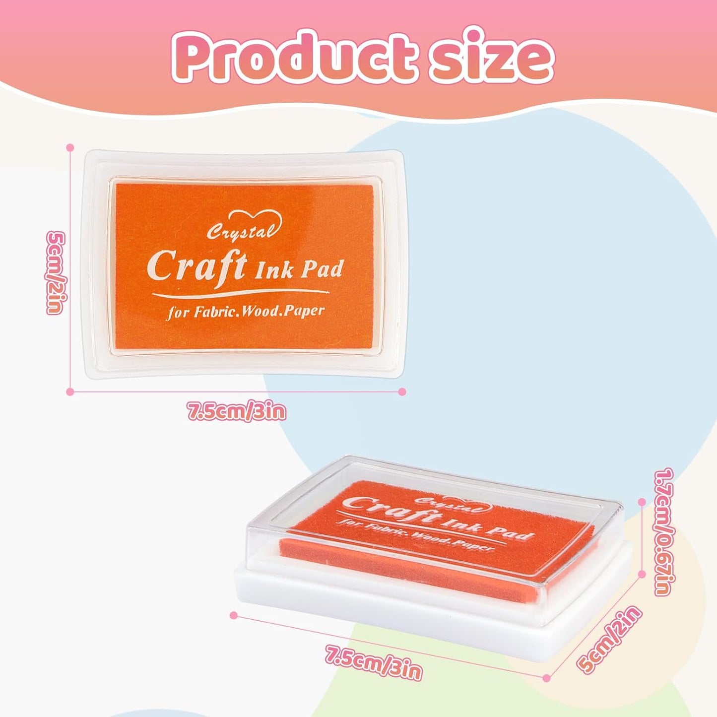 HAFFUZI Washable Stamp Pads for Kids, Ink Pads for Rubber Stamps, 8 Color Non-Toxic Craft Ink for Paper Fabric Wood, Journaling Scrapbooking Handprint Art