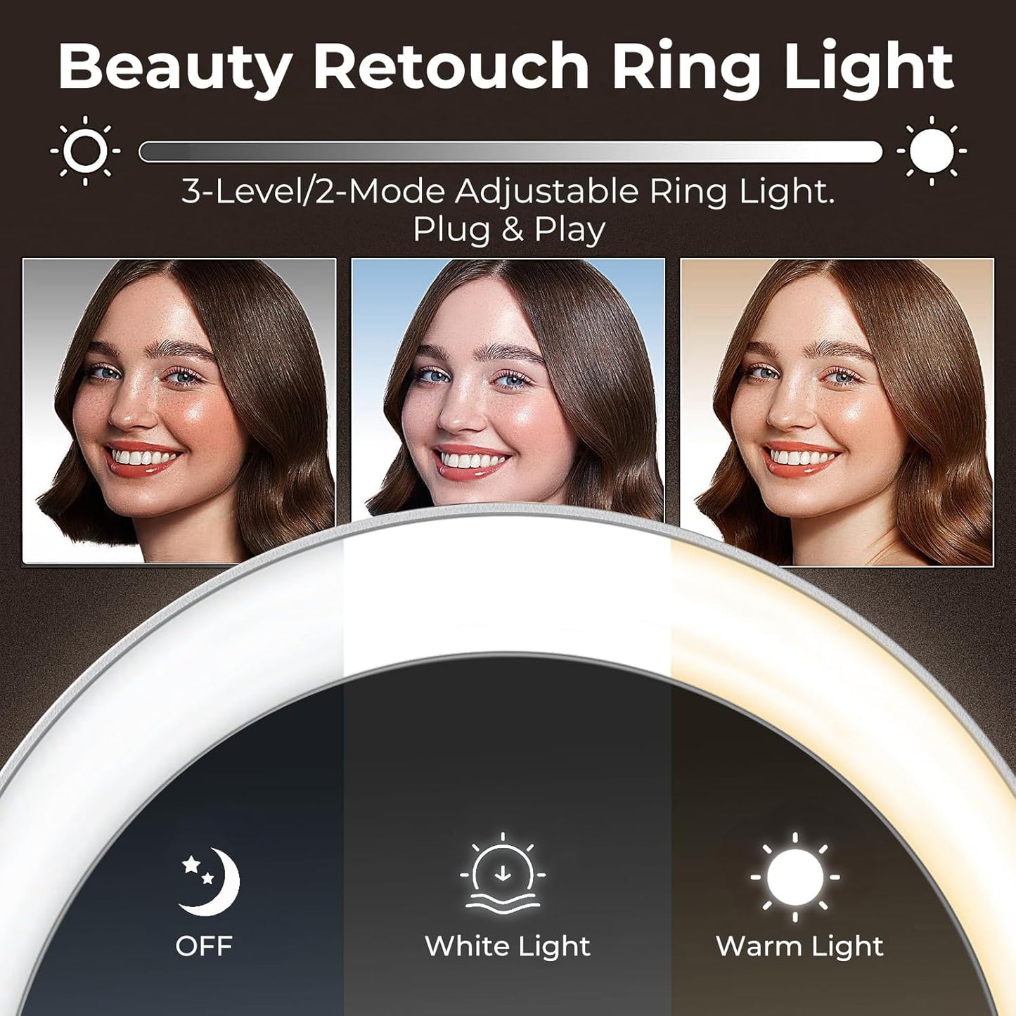 2K Webcam for PC with Microphone & Light & Privacy Cover, Web Camera for Desktop Computer/Laptop/Monitor/Mac, USB Streaming Camera for Zoom/Skype/Teams/Video Calling/Studying and Conference