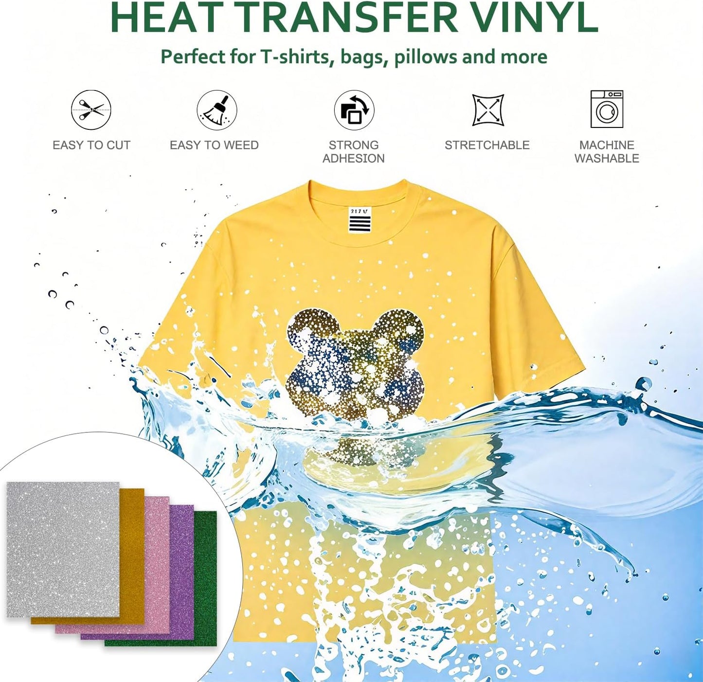 The Ultimate Accessories and Supplies Bundle for Cricut Makers and All Explore Air - The Starter Kit with Weeding Tools, Glitter Vinyl, Permanent Vinyl, Transfer Paper for Crafting Projects