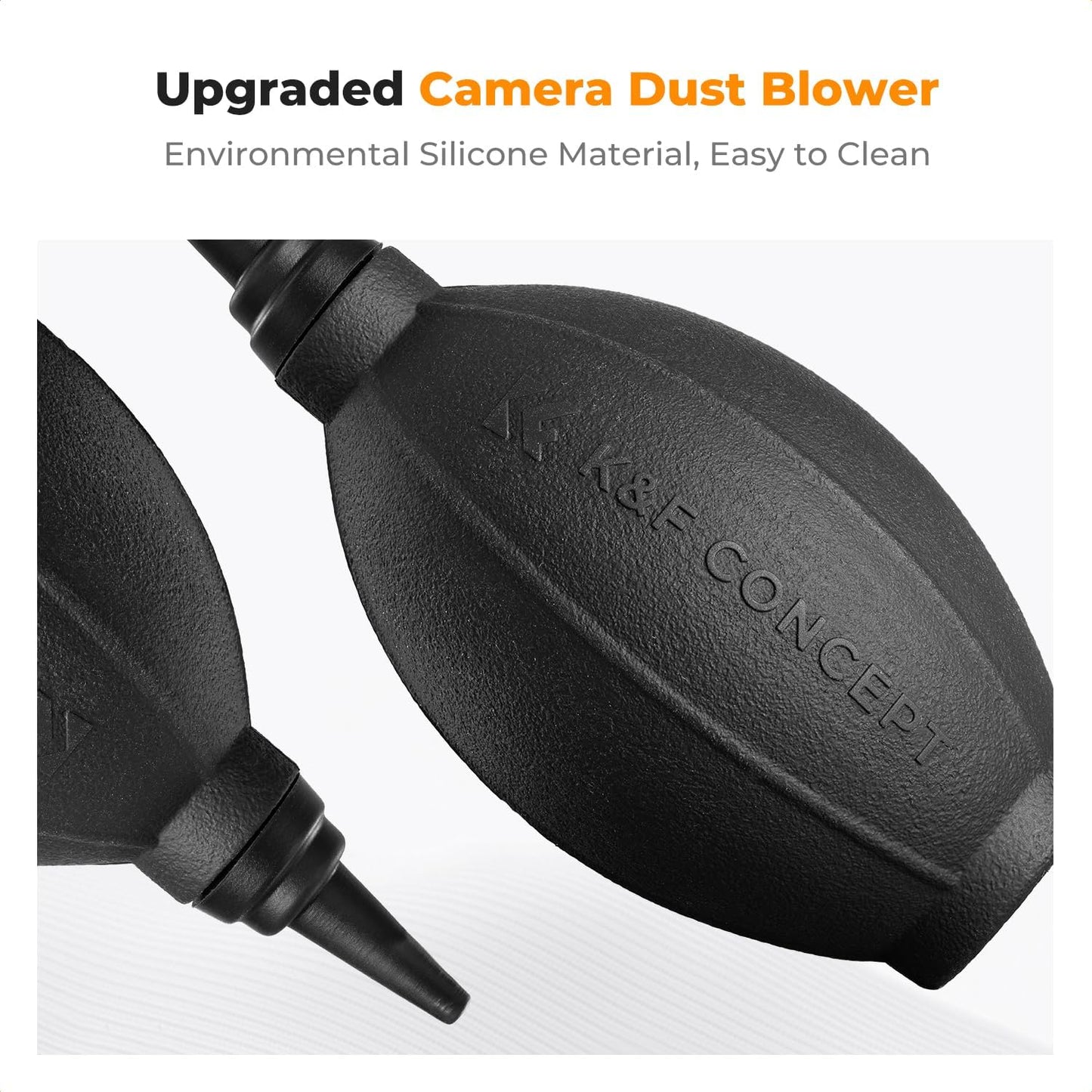 K&F CONCEPT 4-in-1 Camera Lens Cleaning Kit with Lens Cleaning Pen, Camera Air Blower, Microfiber Cleaning Cloth, Lens Cleaner Kit for Canon Nikon Pentax Sony DSLR Camera Lens Filter Cell Phones