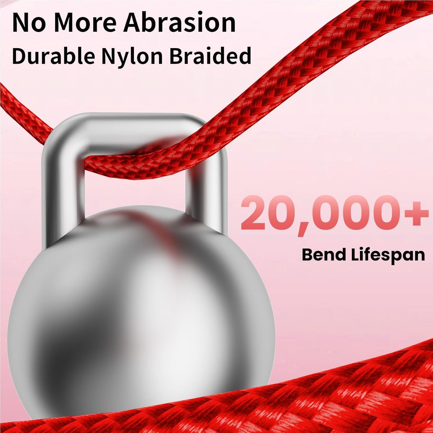 Multi Charging Cable, (2 Pack 4FT) Multi USB Charger Cable 3 in 1 Charging Nylon Braided Charging Cord with Type-C, Micro USB, IP Port for Most Phones/iPhones/Tablets, Red