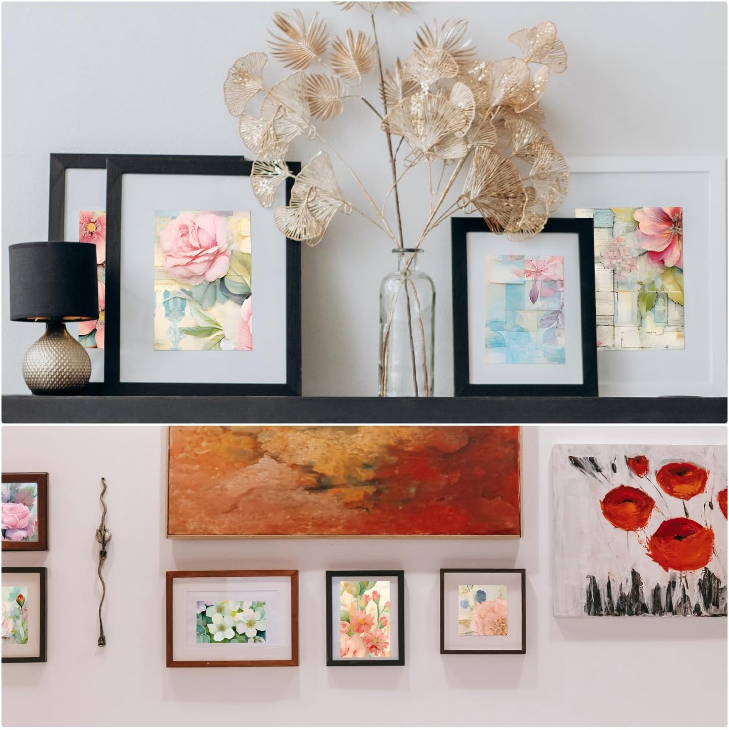 Vintage Floral Scrapbook Paper Pad Color Patterned Paper 6×6,24 Sheets Single-Sided Flower Scrapbooking CardStock Papers Pad for Holiday Cardmaking DIY Origami Journaling.