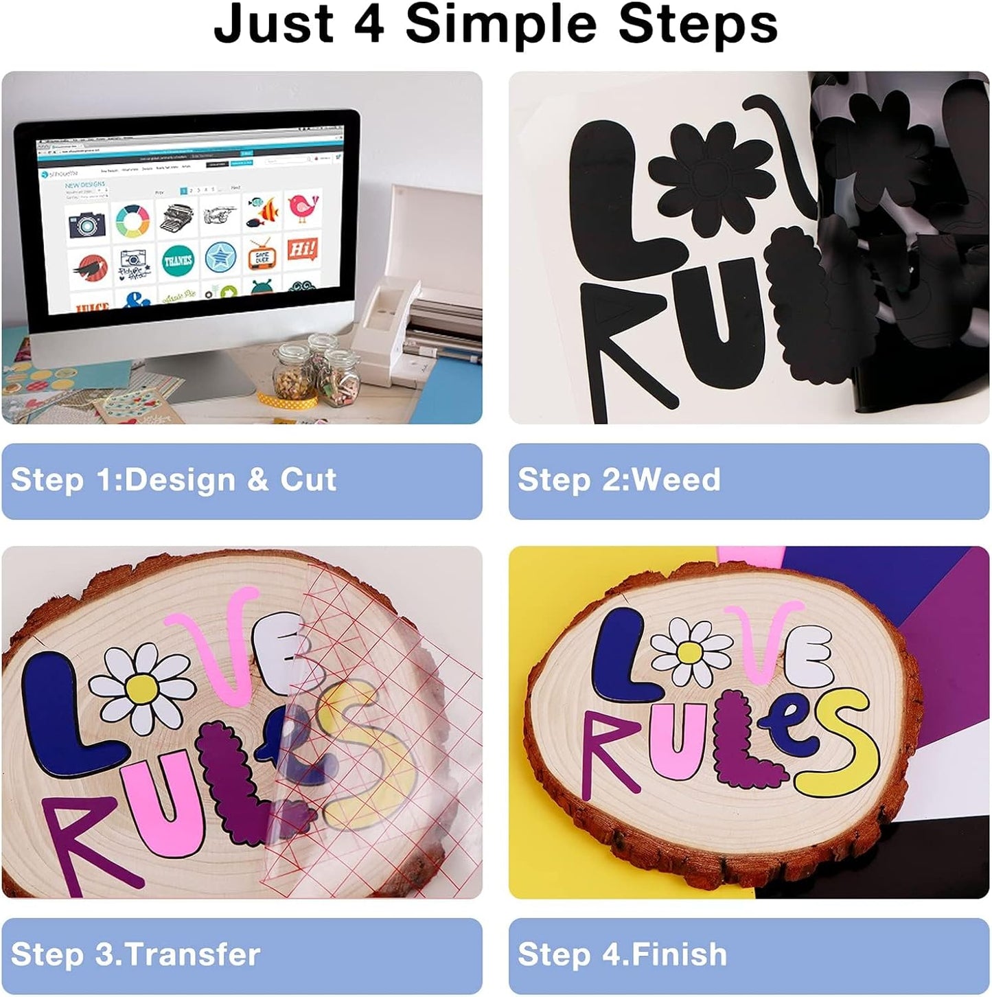 HTVRONT Permanent Vinyl, 14 Pack Matte Black Vinyl for Cutting Machine- 12 ” x 12 ” Black Permanent Adhesive Vinyl Sheets for Craft Projects