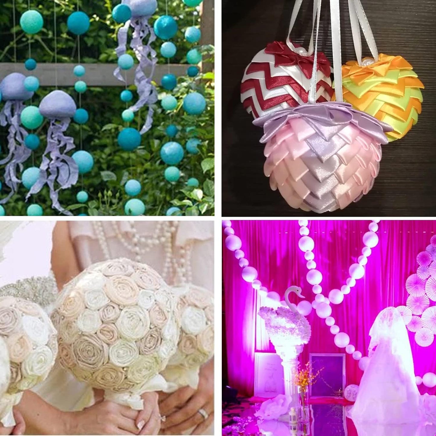 hesmartly 9 Pack 3 Inch Craft Foam Balls,White Polystyrene Smooth Round Balls and 2 Pieces Painting Brushes for DIY Projects Arts and Crafts Supplies