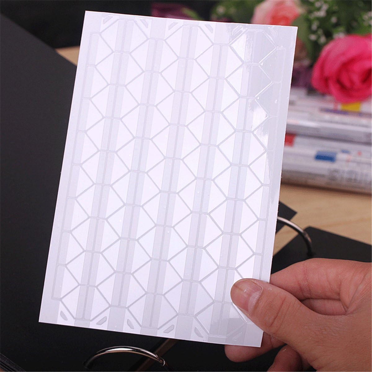 10 Sheet (1020-pack) Photo Corners Self Adhesive PVC Paper Photo Foto Corner Stickers for Scrapbooking Personal Journal (White)