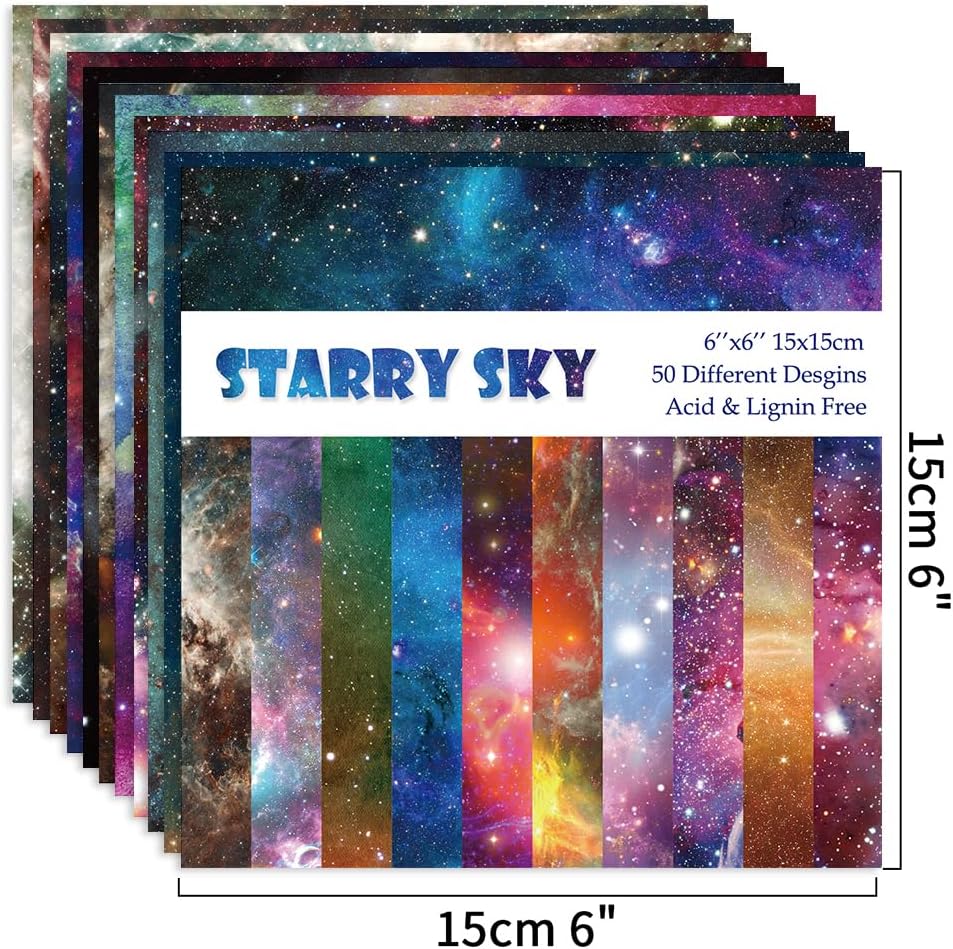 Origami Paper Kit 100 Sheets 70GSM 6 Inch Square Double Sided Color 100 Vivid Solid Colors for Hand Crafts Origami Paper Arts Creativity. Galactic System