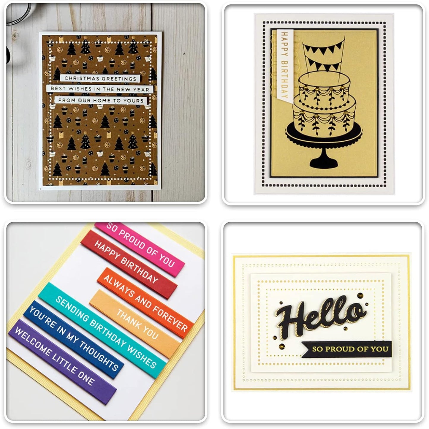 ORIGACH Elegant Everyday Sentiments Words Hot Foil Plate and Die Cuts Sets for DIY Scrapbooking Paper Cards Decor Embossing Foil Handmade Craft