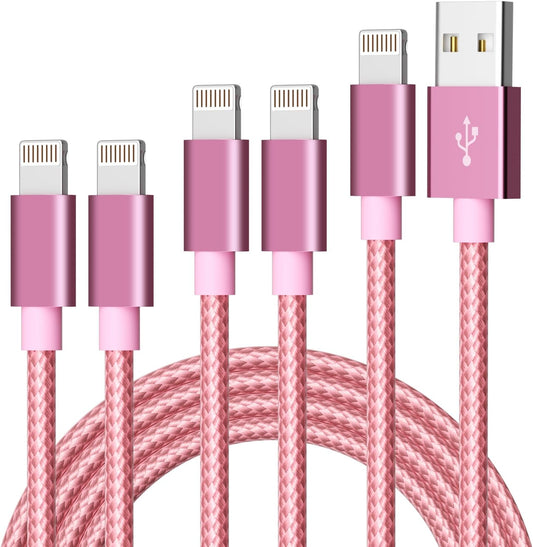 IDISON [MFi Certified 5Pack(3/3/6/6/10FT) iPhone Charger USB Lightning Cable Nylon Braided Fast Charging Cord Compatible iPhone14/iPad/iPod/All iPhones