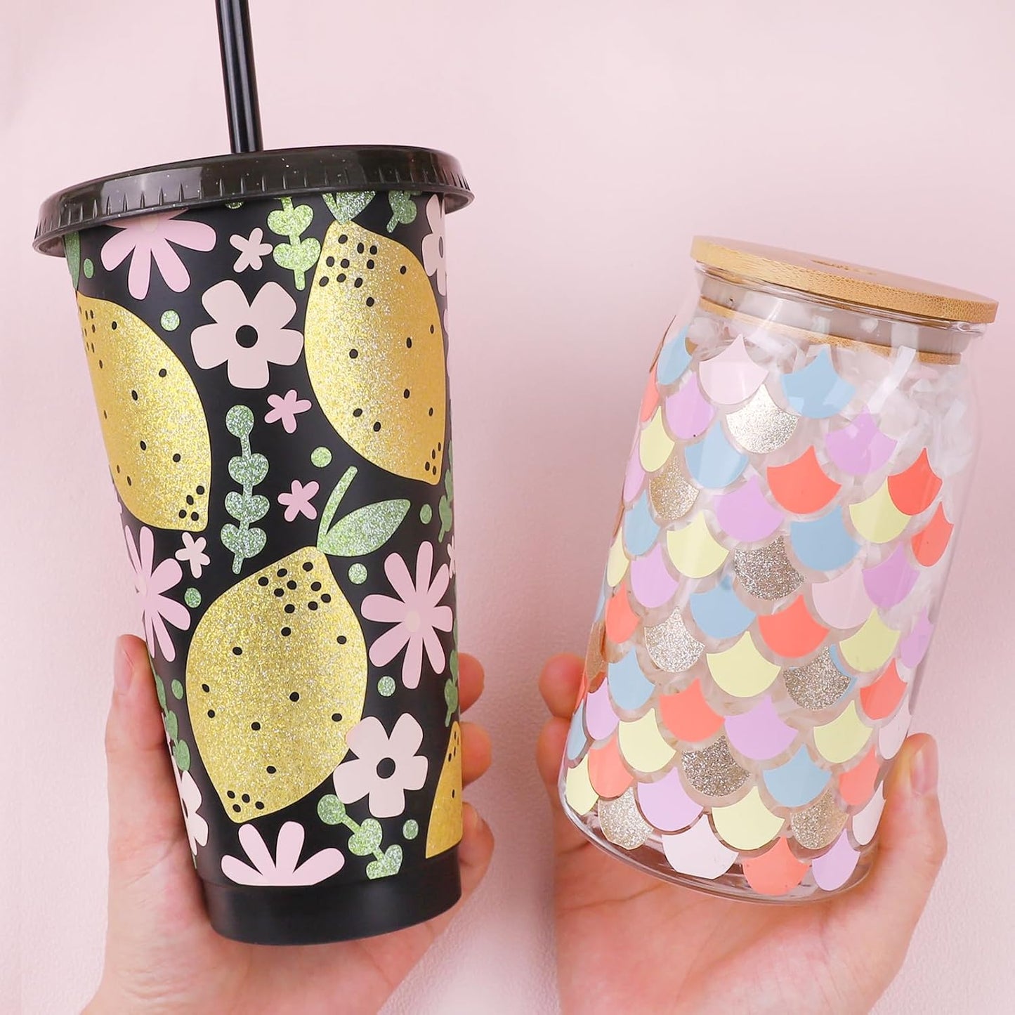 TECKWRAP Shimmer Vinyl Glitter Adhesive Sheets for Craft Cutter 12" x 12" 10 Sheets/Pack