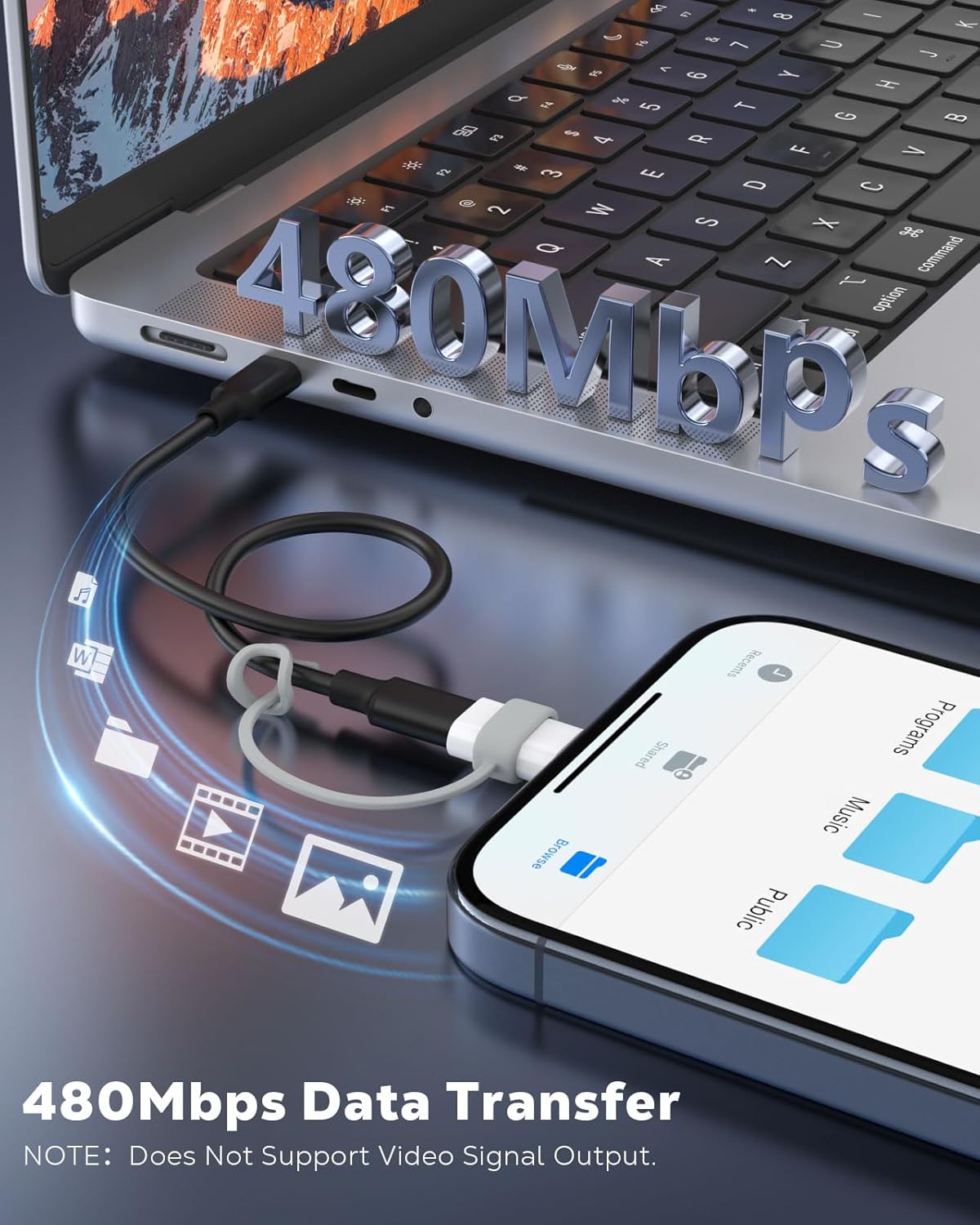 MoKo USB C to Lightning Adapter 4 Pack, Not for Audio/OTG, Lightning Male to USB C Female Adapter for iPhone 14/13/12/11/X Series, iPad/AirPods, Charging & Data Sync, with Anti-Lost Loop, White