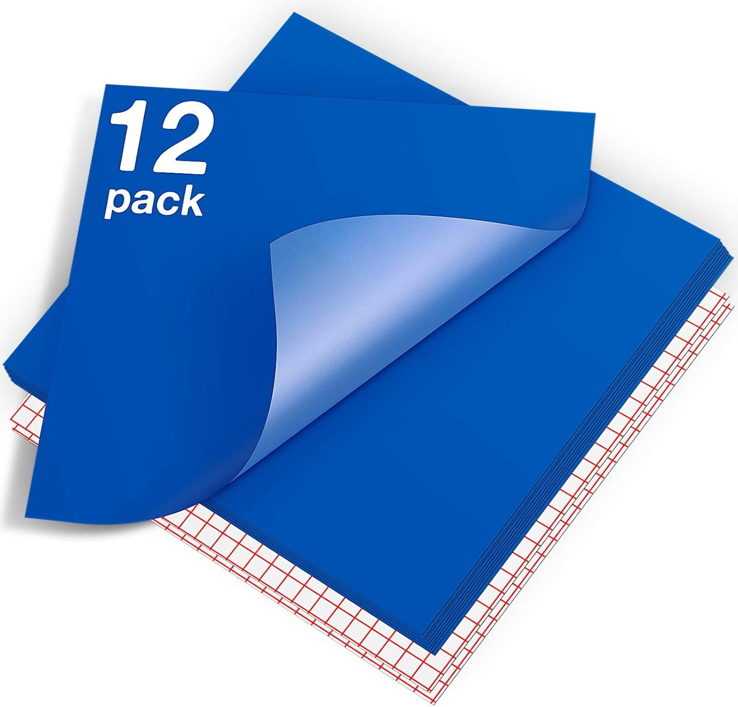 HTVRONT Blue Permanent Vinyl - 12 Pack for Cutting Machine - 10 Sheets 12" x 12"& 2 Transfer Tape Sheets for Party Decoration, Sticker, Craft Cutter, Car Decal (Glossy)