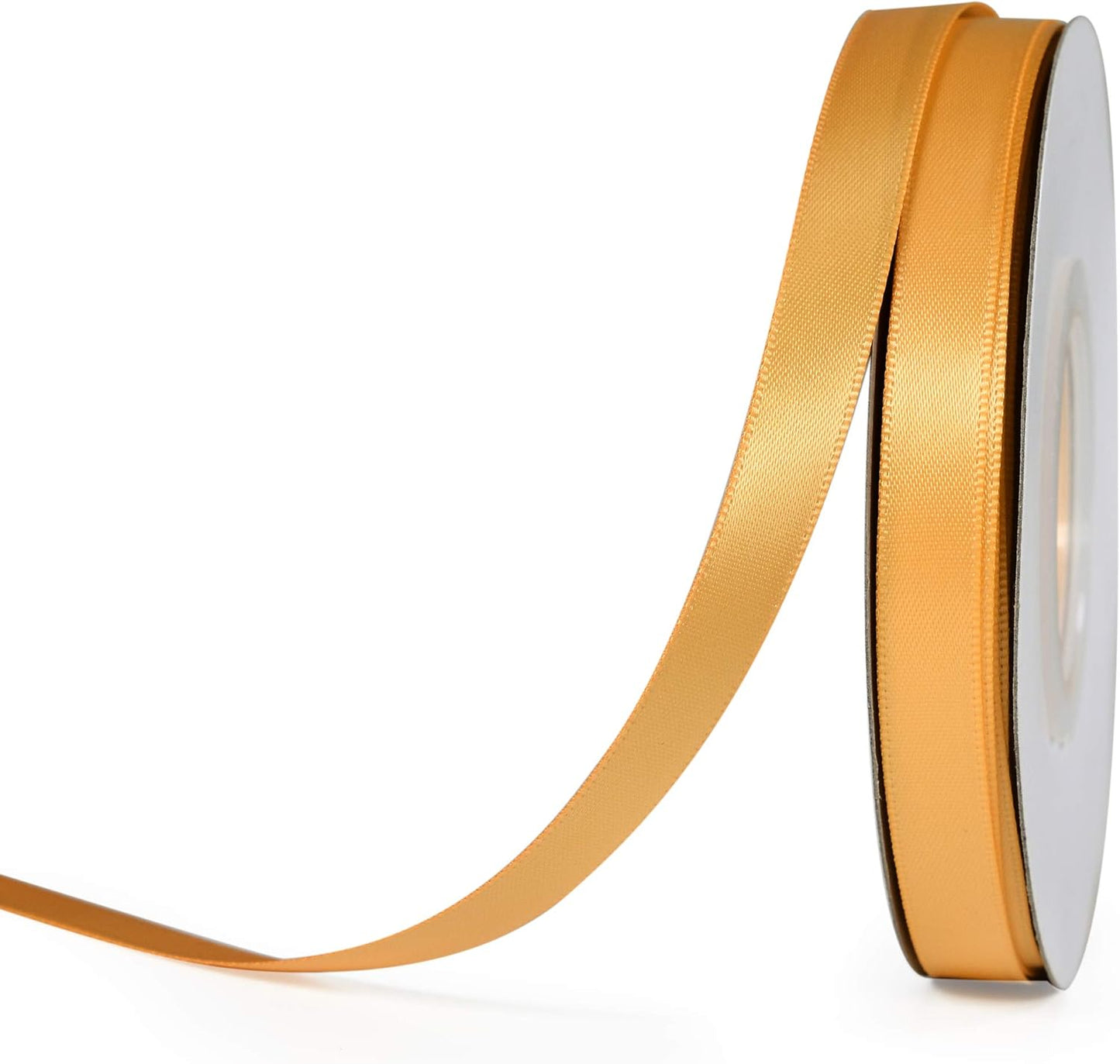 YAMA Gold Double Faced Satin Ribbon 3/8 Inch 25 Yards Thin Gold Fabric Ribbon for Gift Wrapping Crafts Bows Wedding Party Christmas Decoration