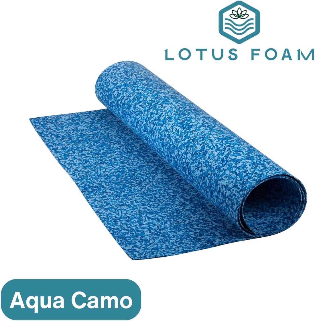 LotusFoam Large 3mm EVA Foam Sheet - 44"x 85" High Density Foam 130 kg/m3 for Cosplay, Costumes, Crafts, Flooring, Outdoor Use - 35 Colors (Aqua Camo) - Aqua Camo
