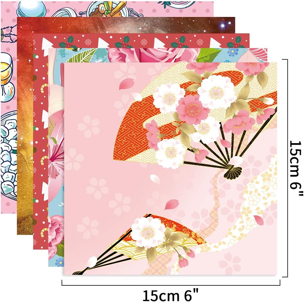 10 Different Packs Full Collection Origami Paper Kit 6 Inch Square Double Sided Color Vivid Colors Creation Easy Fold Paper Set Hand Crafts Paper Arts Creativity