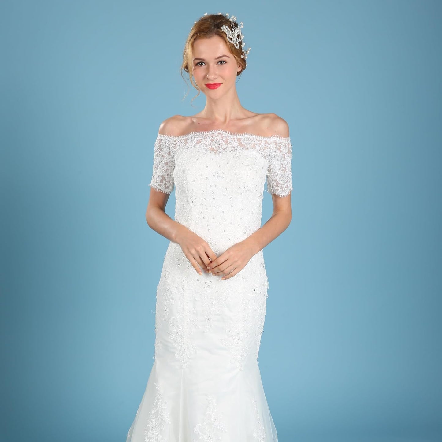 Seamless Photography Background Paper Roll, Blue Photo Paper Backdrop for Photography, Video and Streaming (Sky Blue, 107" x32')