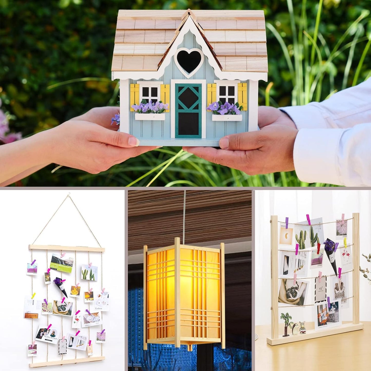 1/4" x 15"Square Wooden Dowel Rods, 50PCS Small Square Wooden Dowels Unfinished Wood Craft Sticks Hardwood Pieces Wooden Strips for Arts and DIYers, DIY Projects Home Decor Woodworking