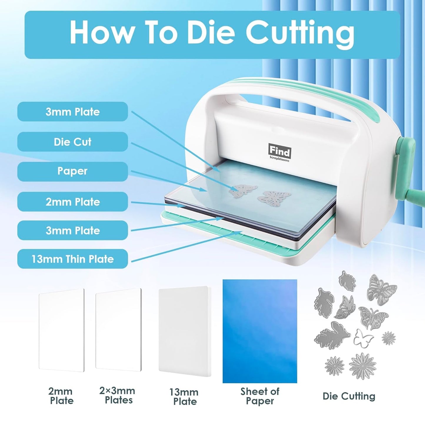 9 inch Die Cutting Machine, A4 Embossing Machine for Card Making