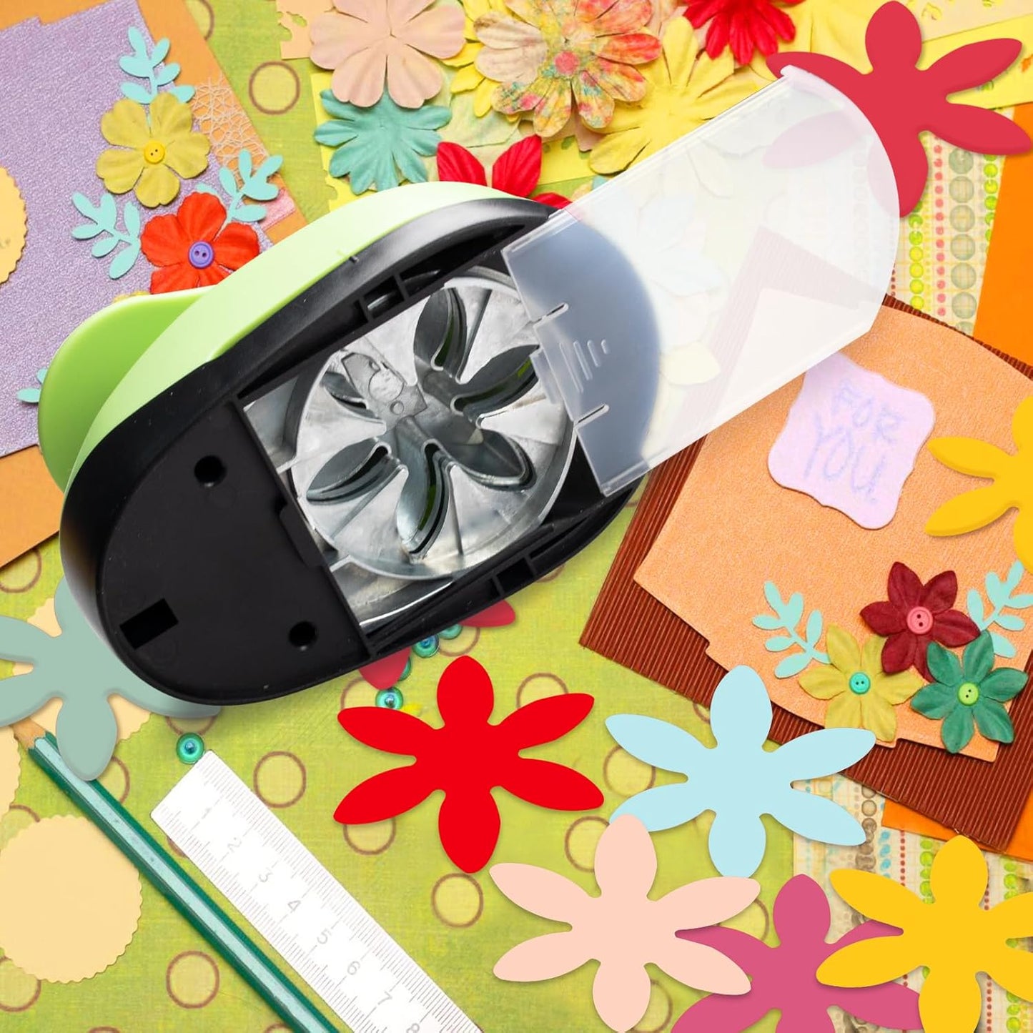 Flower Hole Punch, Flower Punches for Paper Crafts, Daisy PaperPunch, 3 inch FlowerPunch, Daisy Punches, FlowerShape Craft Punches, Large FlowerHole Puncher Shape, Scrapbooking Puncher