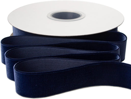 Ribbli Polyester Navy Velvet Ribbon,1 Inches Continuous10-Yard Spool,Christmas Ribbon for Gift Wrapping,Floral Bouquets, Home Decor