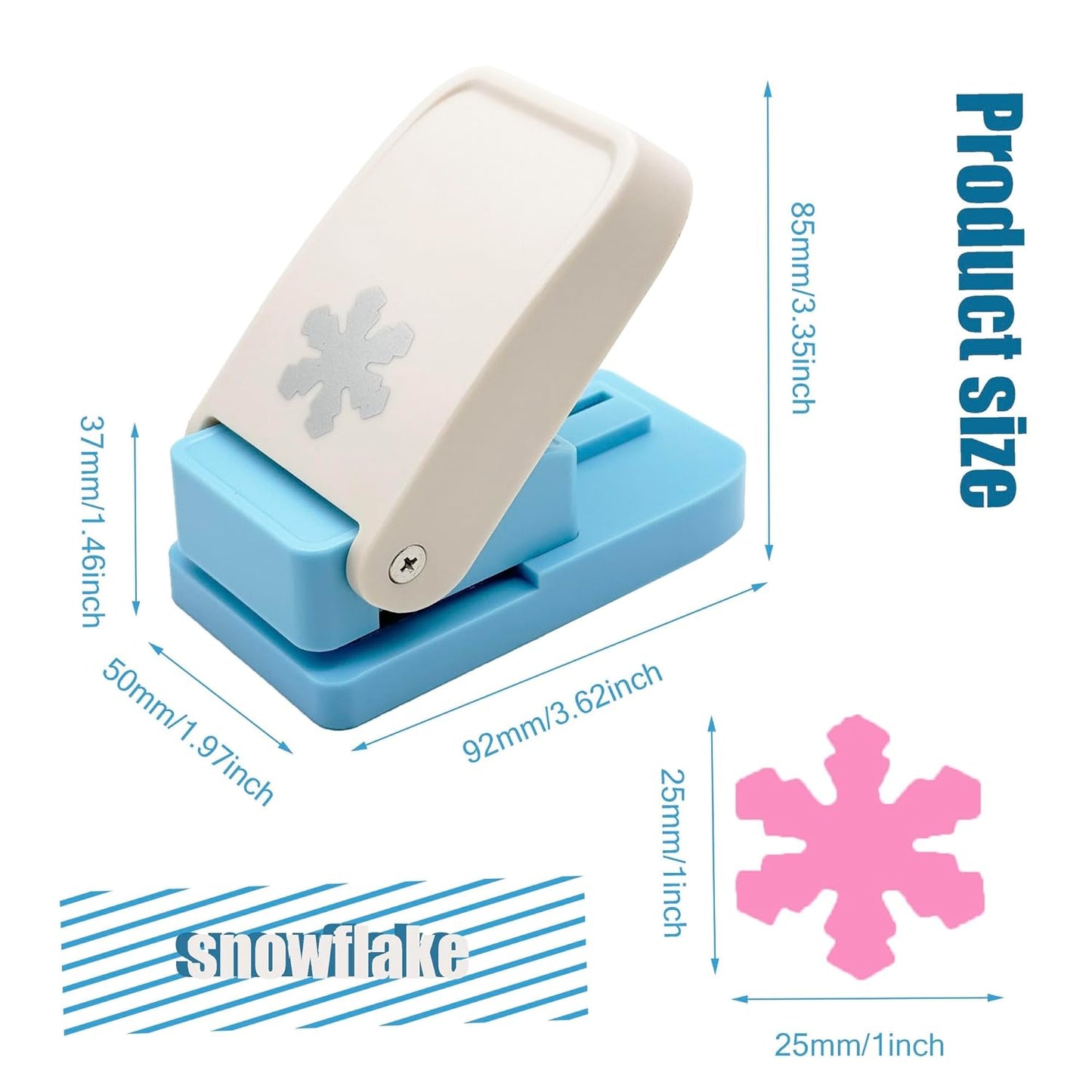 MIAO JIN Craft Punch Paper Punch Hand Scrapbooking Edge Punch Mini Fancy Hole Punch DIY Art scrapbooks, Gift Cards, Wedding Cards, Decorations (Snowflake)