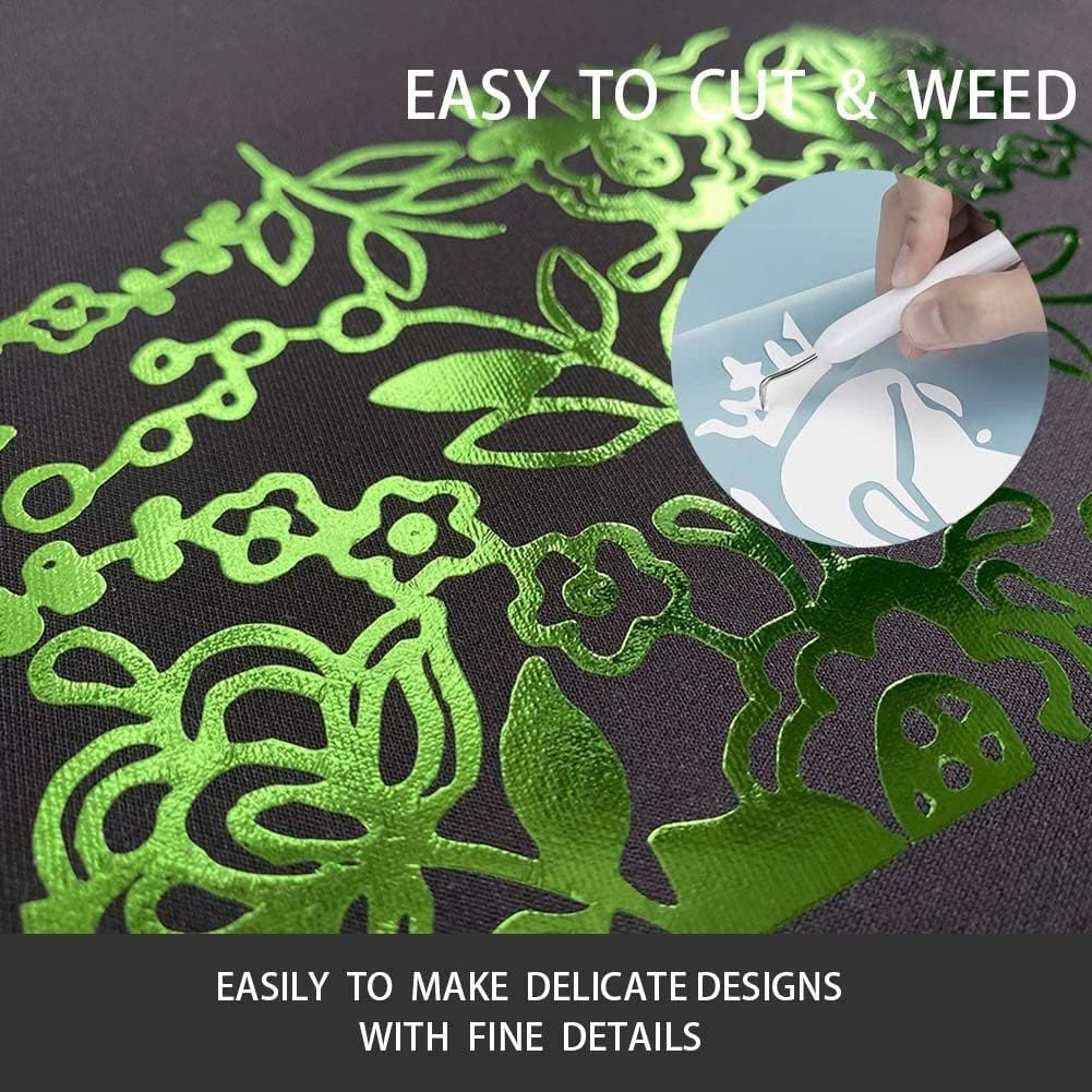 Tvinyl Warehouse Green Foil HTV Metallic Heat Transfer Vinyl Roll 12" x 6FT for All Cutter Machine