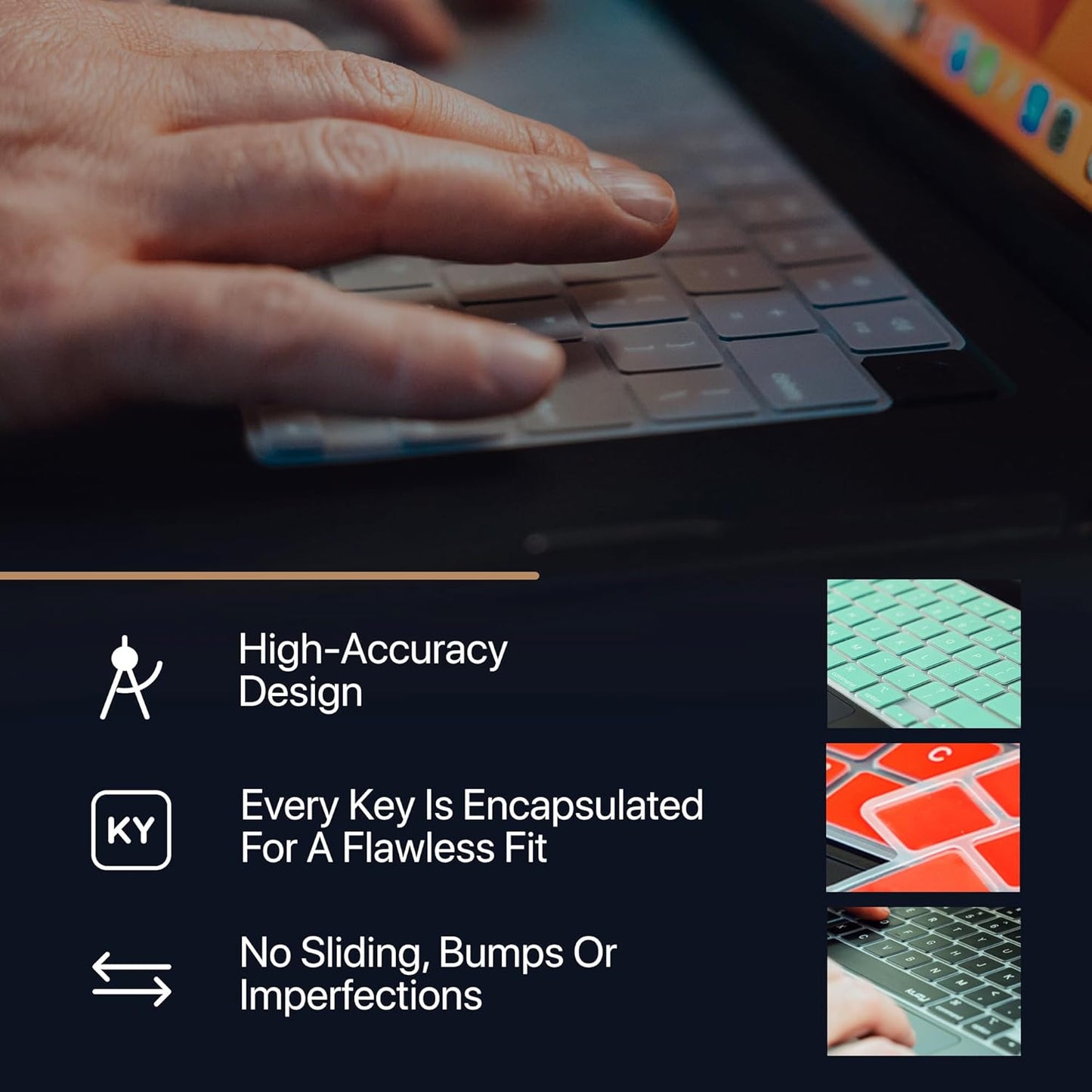Kuzy Clear Premium MacBook Pro 14 inch Keyboard Cover M4 16" 2025 2024 2023 M3 M2 M1 Pro Max - MacBook Air 13 inch Keyboard Cover 15" M4 - A3240 A3241 A3401 A3403 A3114 A3113 - US Layout TPU, Clear