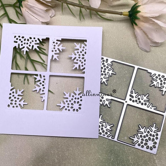 Lapoo Festivals Metal Cutting Die for Scrapbooking - Durable, Cut Stencils for DIY Scrapbook Photo Album Decorative Paper Card, Card Making Supplies, Embossing (Christmas Snowflake Frame 2.6 x 2.6 in)