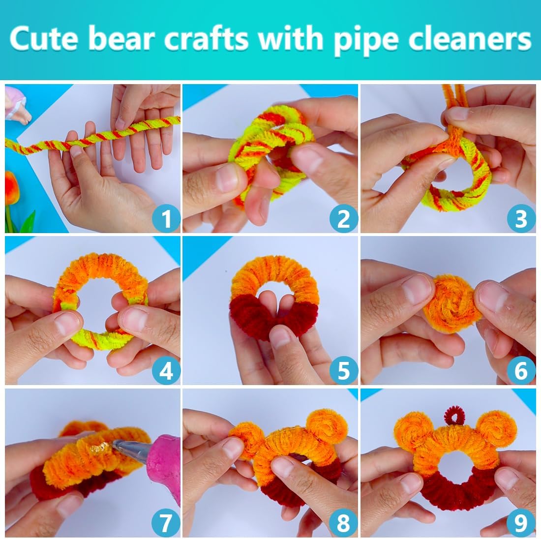 Iooleem 500pcs Multi-Colored Pipe Cleaners, Chenille Stems, Pipe Cleaners for Crafts, Pipe Cleaner Crafts, Art and Craft Supplies.