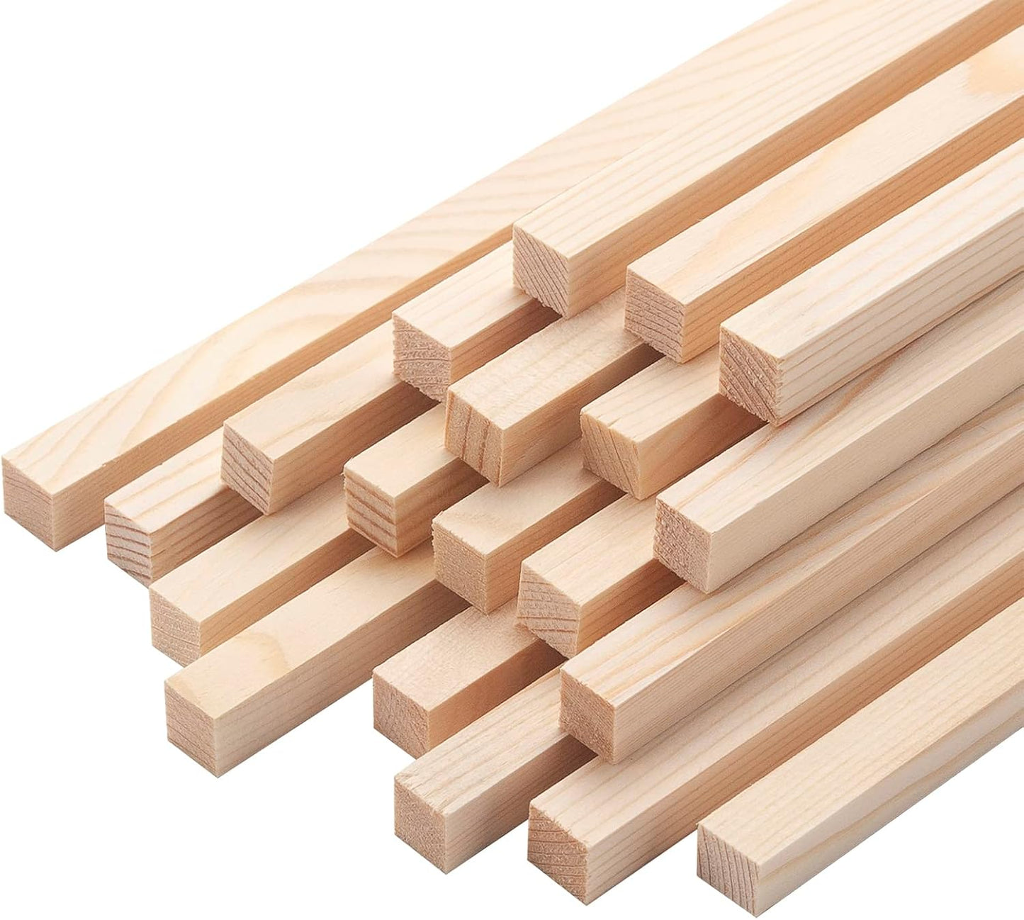 Square Wooden Dowel Rods Wooden Sticks for Craft 3/8" x 15", 20 PCS Square Wood Sticks Wood Dowels for Crafts, Unfinished Hardwood Strips Slats for Crafting, Arts and DIYers, Home Decor, Woodworking