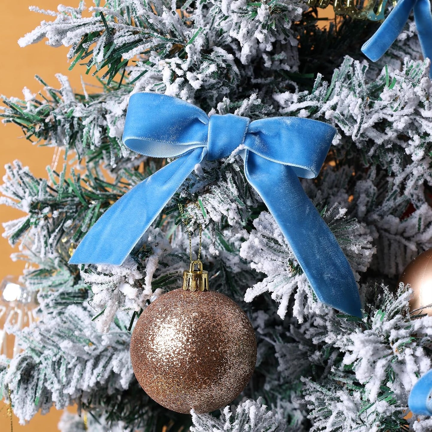 LaRibbons Thin Velvet Ribbon 1 Inch x 25 Yards, Dusty Blue Velvet Ribbon for Christmas Tree, Gift Wrapping, Wreath Bow, Outdoor Decoration