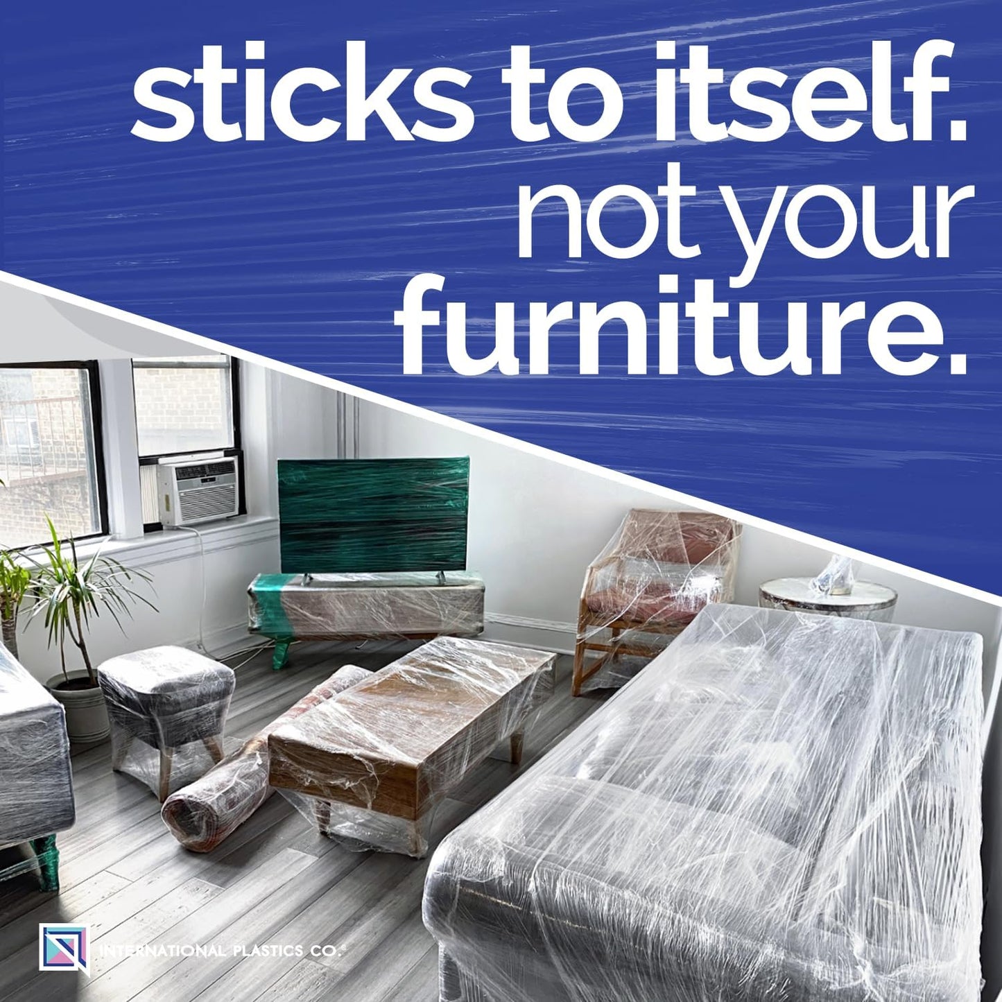 International Plastics Co. 18" Stretch Film/Wrap 1500 feet 7 Layers 80 Gauge Industrial Strength up to 800% Stretch 20 Microns Clear Durable Adhering Packing Moving Heavy Duty Shrink Film Box of 4