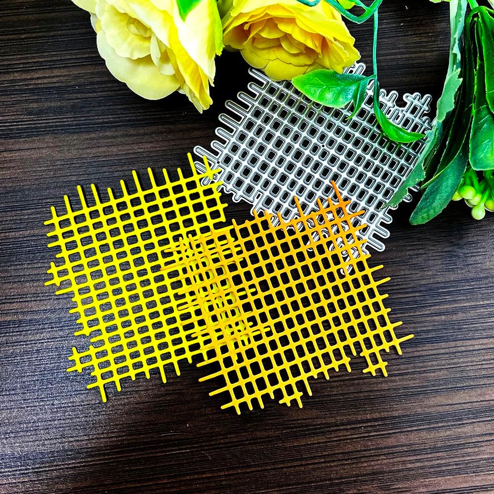 Background Frame Metal Cutting Dies, Grid Background Die Cuts for Card Making DIY Scrapbook Album Embossing Paper Cuts Die Stencil