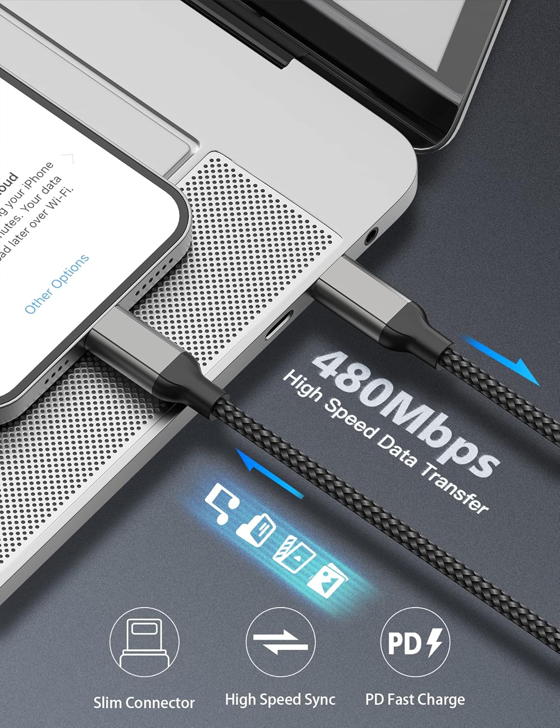 2ft USB C to Lightning Cable 2Pack,[Apple MFi Certified] Power Delivery USB C iPhone Charger Fast Charging, 2 foot Nylon Braided Type C to Lightning Cord for iPhone 14 13 12 11 Pro Max XR XS 8 SE iPad