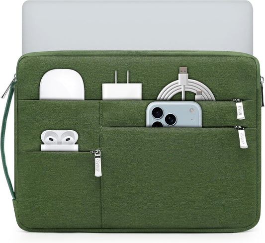 HYZUO 14-15 Inch Laptop Sleeve Bag for MacBook Air 15 M4 M3 M2, MacBook Pro 15, 15" Surface Laptop, XPS 14/15 Plus, Portable NoteBook Case for 14" HP Dell Lenovo ThinkPad Acer, Grass Green
