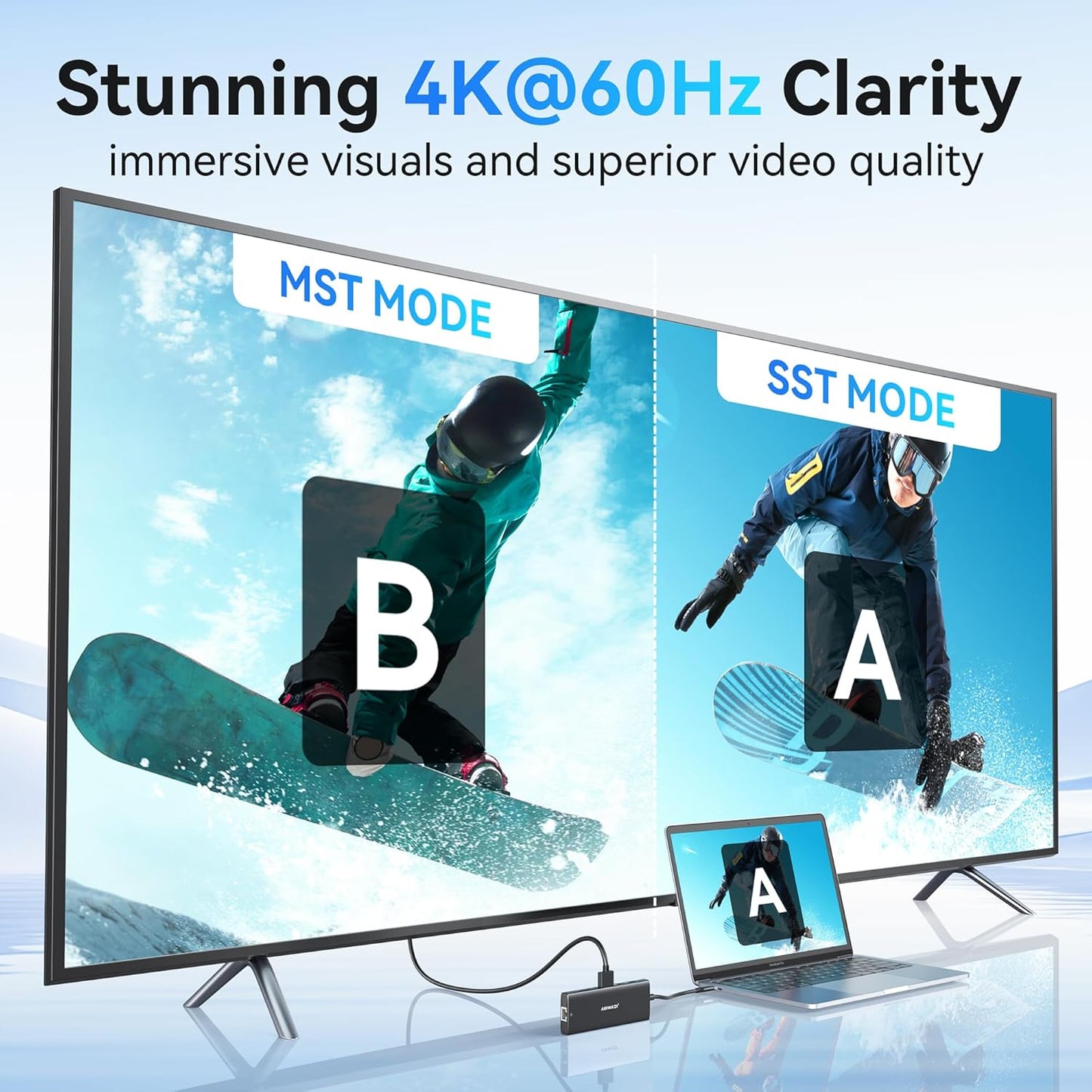 ABIWAZY USB C Hub Multiport Adapter, 10 in 1 USBC to Ethernet Adapter with 4K HDMI, Ethernet Gigabit, 100W PD, USB-C Data Port and SD/TF Slot for MacBook Pro/Air, Dell XPS, iPad Pro, Galaxy (Black)