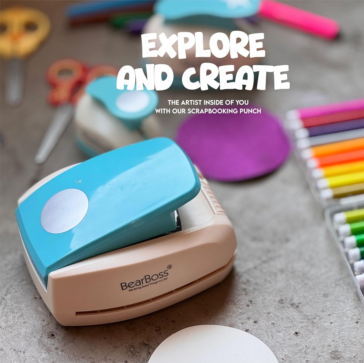 4 Inch Circle Punch, Hole Punch Shapes, Paper Punch Set for Scrapbooking Festival Paper Greeting Card DIY Albums Photos, 200 GSM Weight