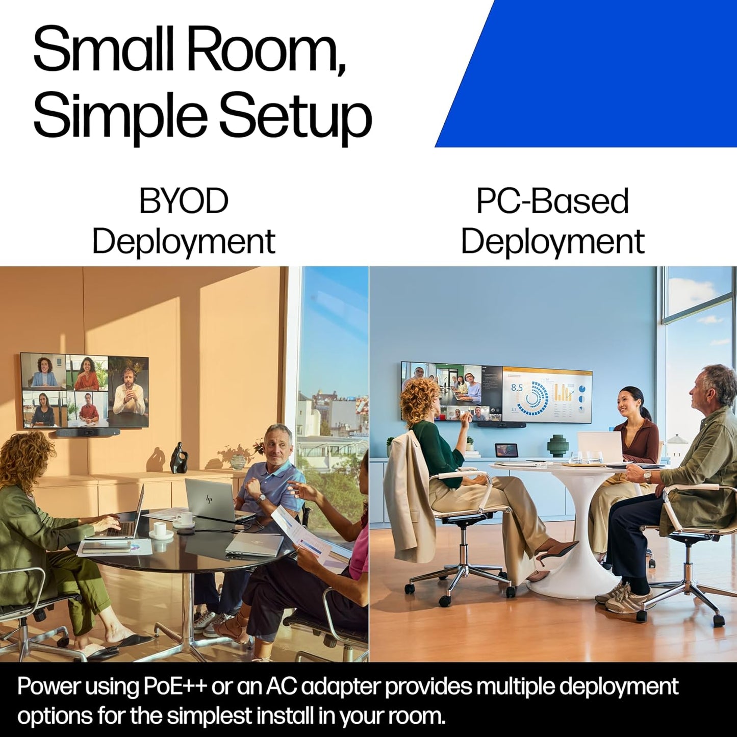 Poly Studio V12 – USB Video Bar for Small Rooms - 4K 20MP Camera, AI-Enhanced Audio, Noise Cancellation, Poly Lens Management - Microsoft Teams, Zoom & Google Meet Compatible - Thoughtfully Made