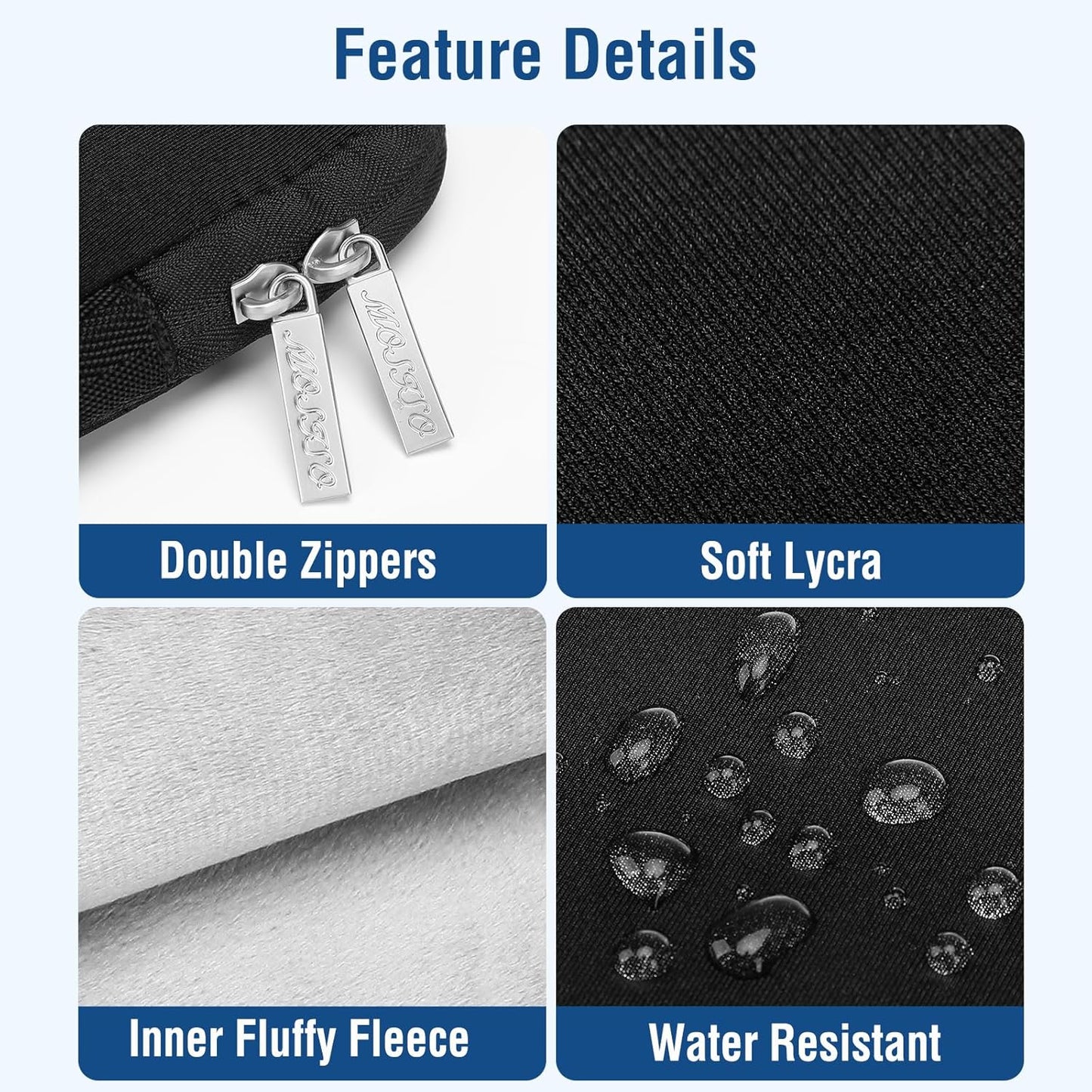 MOSISO Laptop Case 15 inch, 15 inch Laptop Sleeve Bag Compatible with MacBook Air 15 M4 A3241 M3 A3114 M2 A2941 2025 2024 2023, Dell XPS 15, Neoprene Computer Sleeve Bag with Small Case, Black