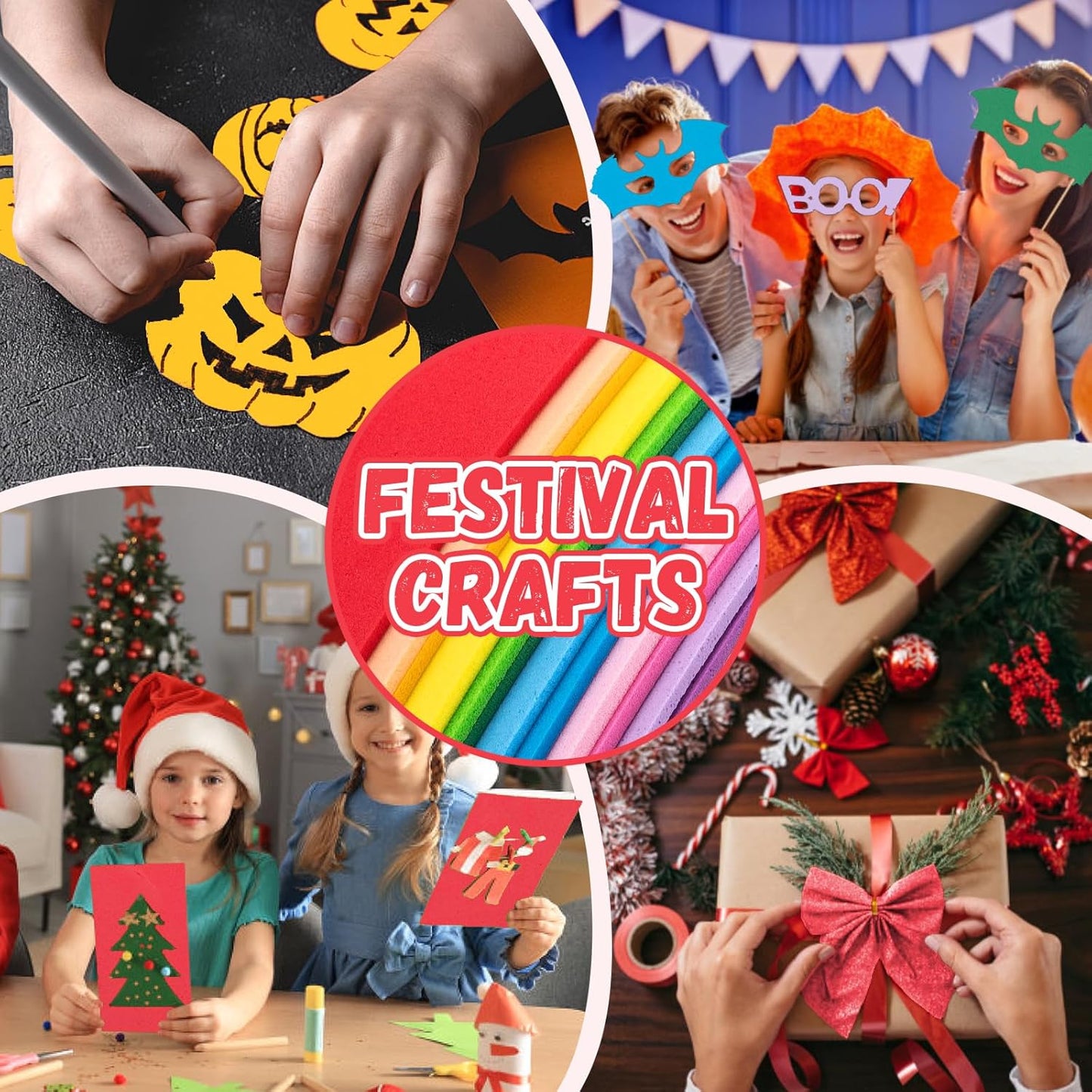 10 Pack Foam Sheets Craft 8 x 12 inch, Eva Color Foam Paper for Art Crafts Projects, Classrooms Scrapbook Gift DIY Cutters Card Party Decoration (Red)