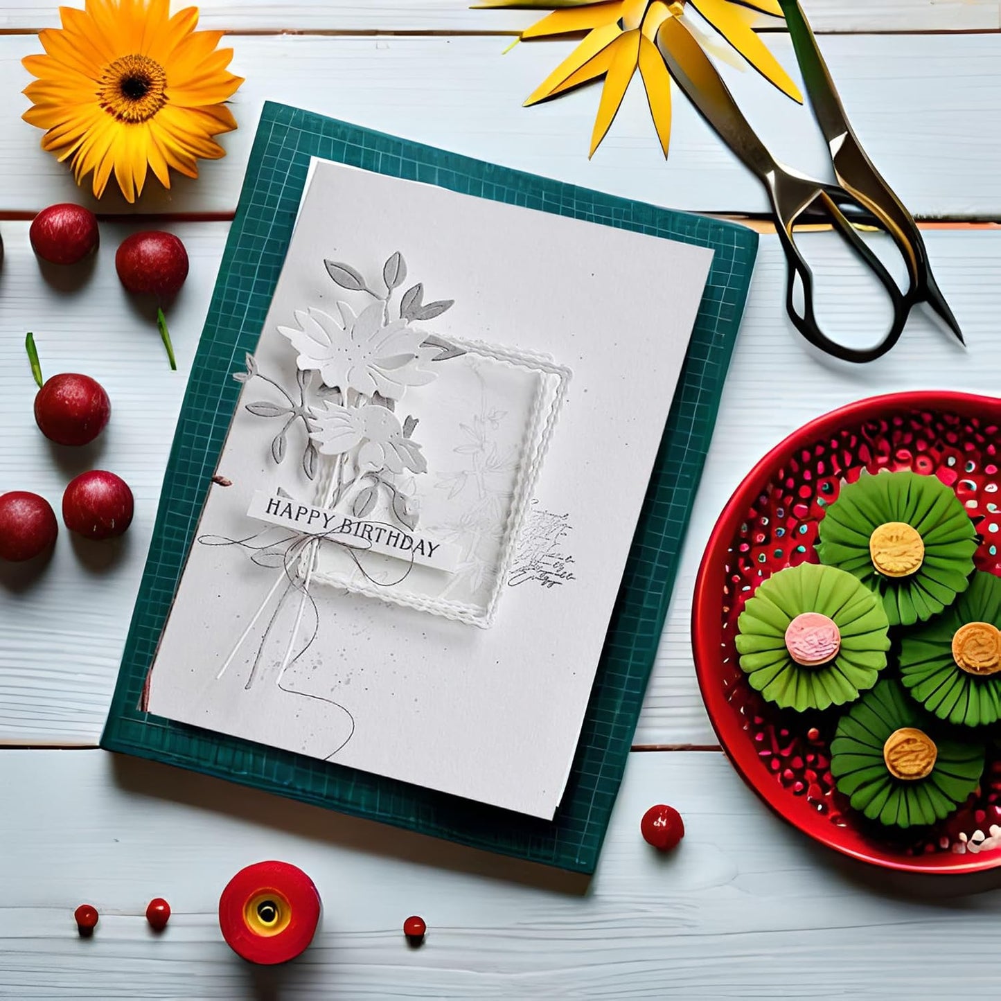 Lapoo Metal Cutting Die for Scrapbooking, 3D Backgrounds Frame New Cutting Dies DIY Album Card Making Decor Paper Craft Metal Die Cuts Party Wedding Decorations (Flowers A 4.5 x 2.3 in)