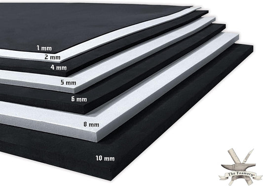 Shape Retention EVA Cosplay Foam 1mm (1mm-10mm) 14x39 inch White or Black High Density EVA Foam Sheets. Premium 85 kg/m3 Heat Shape Material for DIY Convention or Halloween Costumes by The Foamory