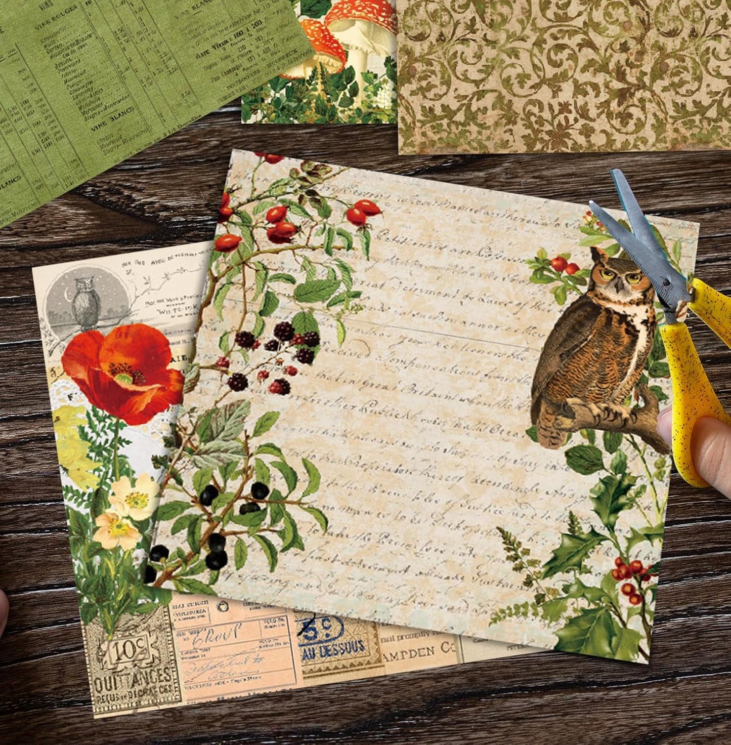 YASMEN Scrapbook Paper Pad 6x6, Vintage Patterned Cardstock, Single-Sided Decopodge, DIY Decorative Craft Paper, Scrapbooking Junk Journal Gift Card Making Supplies - 24 Sheets