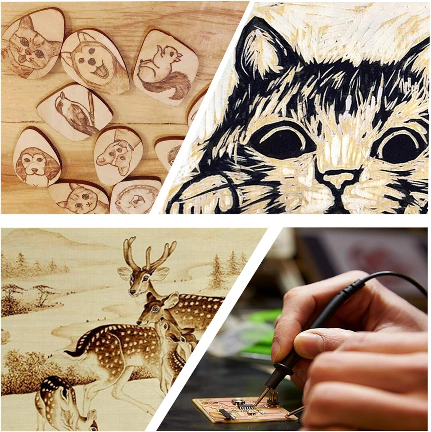 Wood Burning Kit, 110 Pieces Wood Burning Tool with Adjustable Temperature 200-420°C, Professional Wood Burner Pen for Embossing Carving Soldering