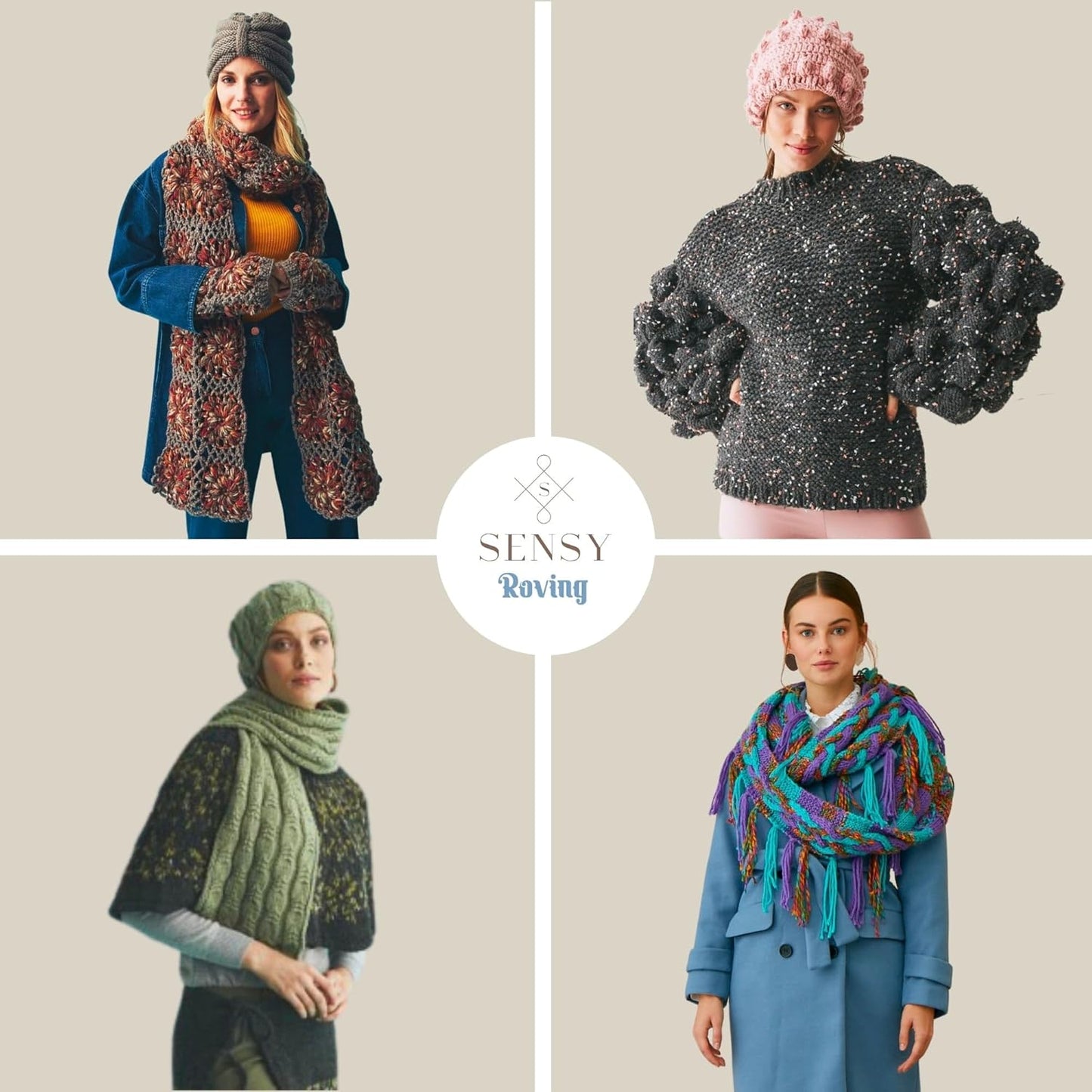 Sensy Roving Yarn, 3.5 oz, 132 Yards, Gauge 5 Bulky (Carmine Red)