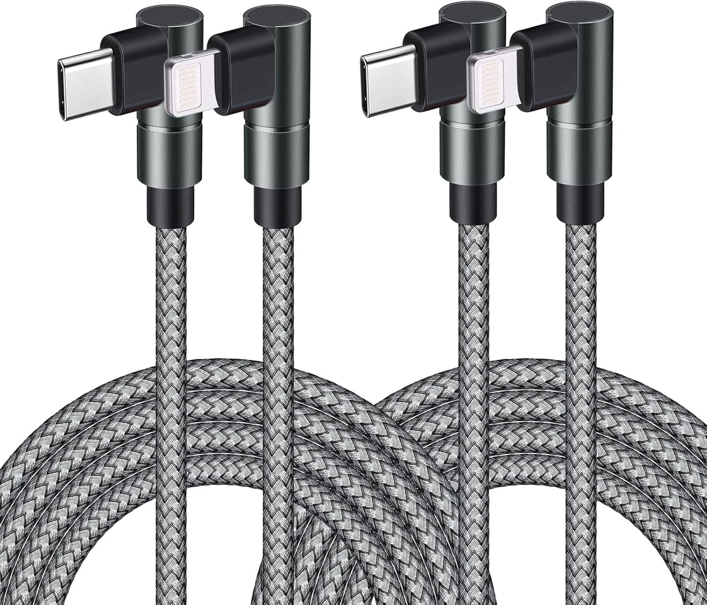 USB C to Lightning Cable 10FT MFi Certified 90 Degree iPhone Fast Charger Nylon Braided Extra Long Charging Cord Compatible with iPhone 14/13/13 Pro Max/13 Mini/12/11/XS/XR/8/iPad 8th