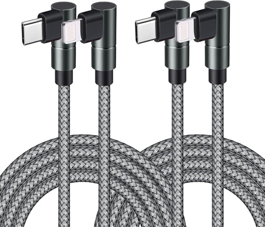 USB C to Lightning Cable 10FT MFi Certified 90 Degree iPhone Fast Charger Nylon Braided Extra Long Charging Cord Compatible with iPhone 14/13/13 Pro Max/13 Mini/12/11/XS/XR/8/iPad 8th