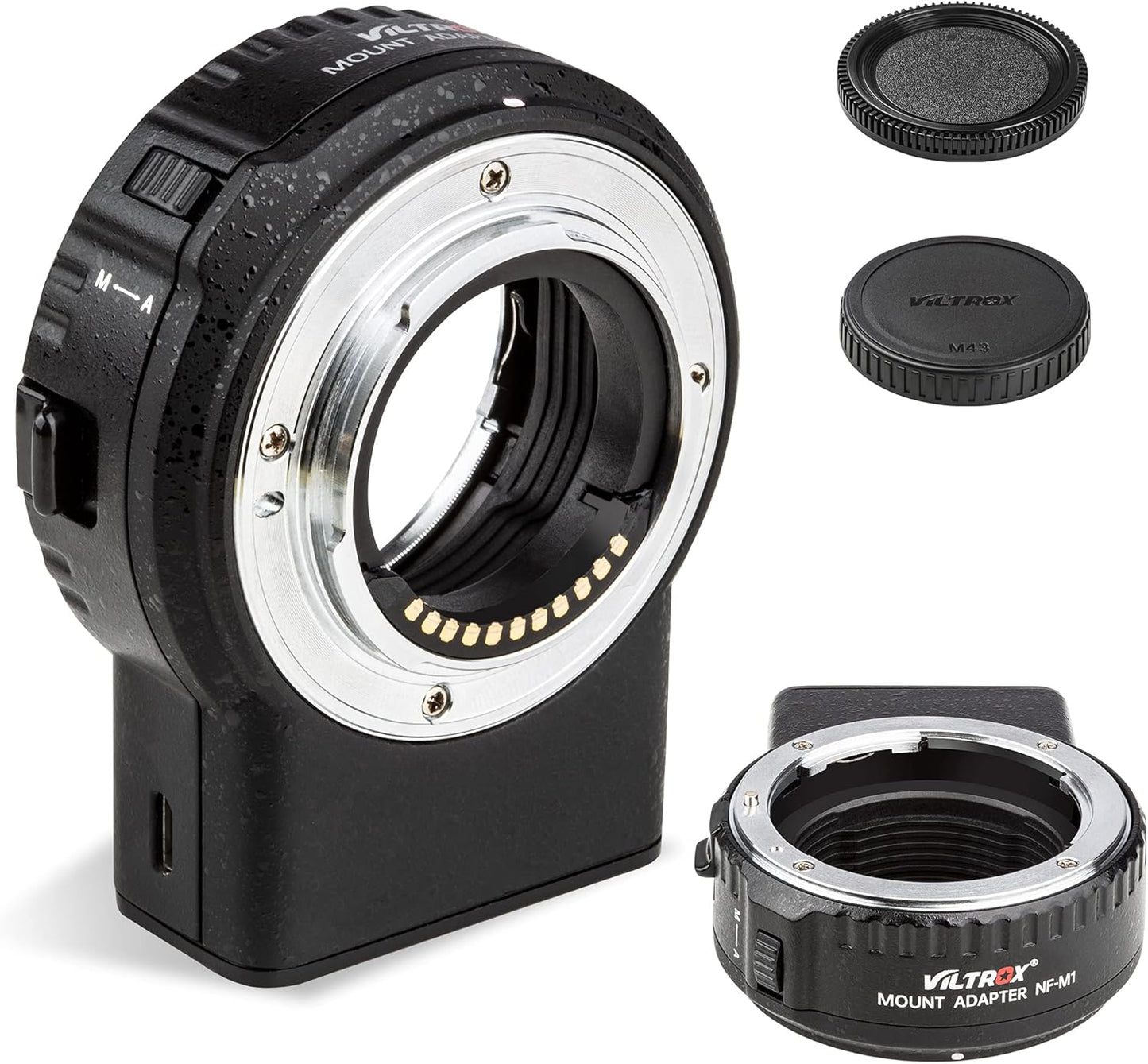 VILTROX NF-M1 Lens Adapter, Auto Focus Lens Converter Ring Camera Lens Mount Adapter Compatible with Nikon F-Mount AF AF-S AF-P AF-I Lens to M4/3 Mount Camera(Olympus/BMPCC)