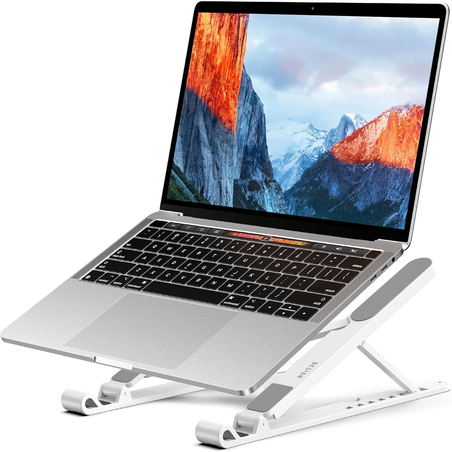 BESIGN LS01 Pro Ergonomic Laptop Stand, Plastic Laptop Riser, Portable and Adjustable Notebook Computer Holder Compatible with 10-14" Laptops (White)