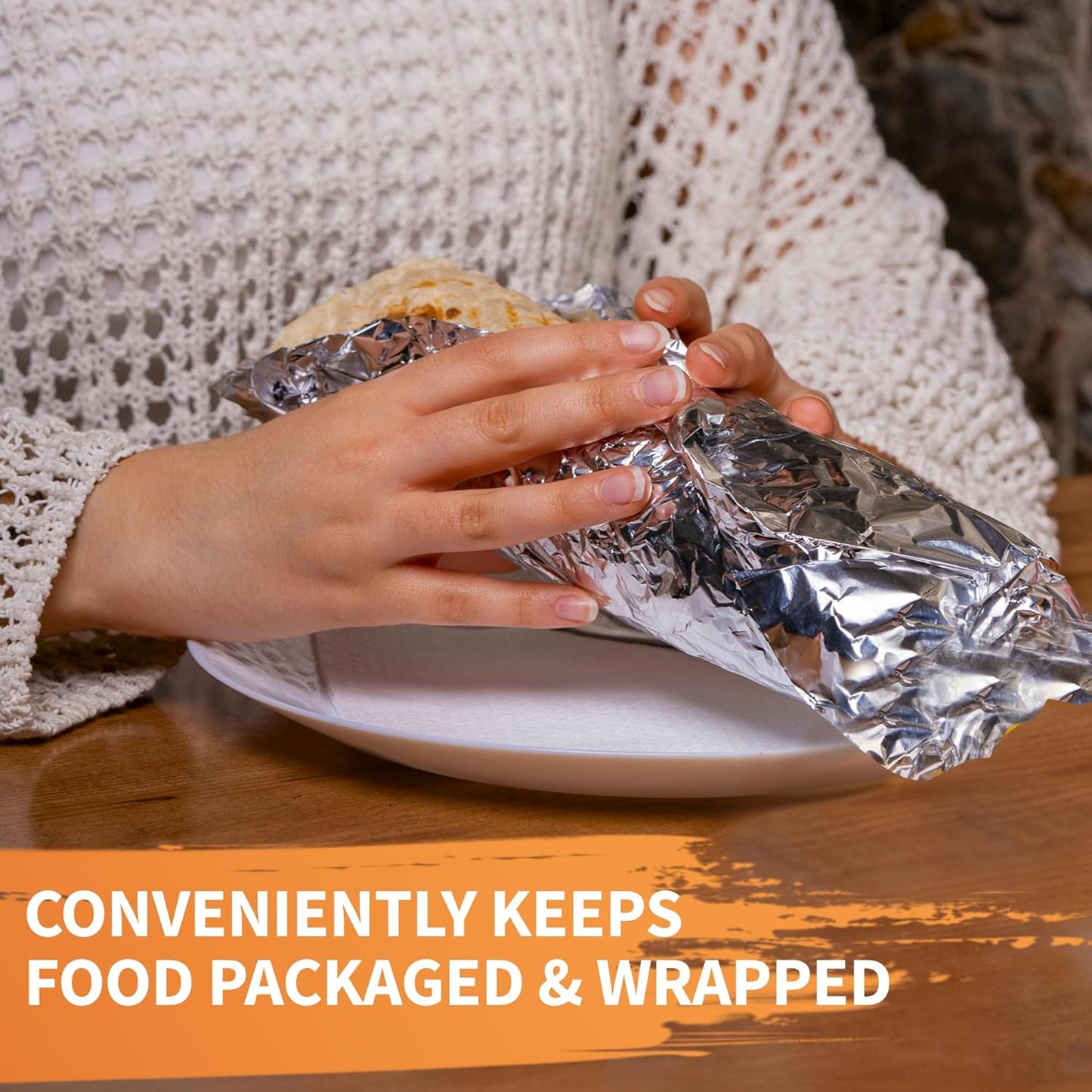Insulation Sandwich Wrapping Paper Aluminum Foil Sheets - [500 Pack] - (14" x 10.3") - Aluminum Foil Sandwich Wrap Sheets For Sandwich Wraps, Burritos and BBQ