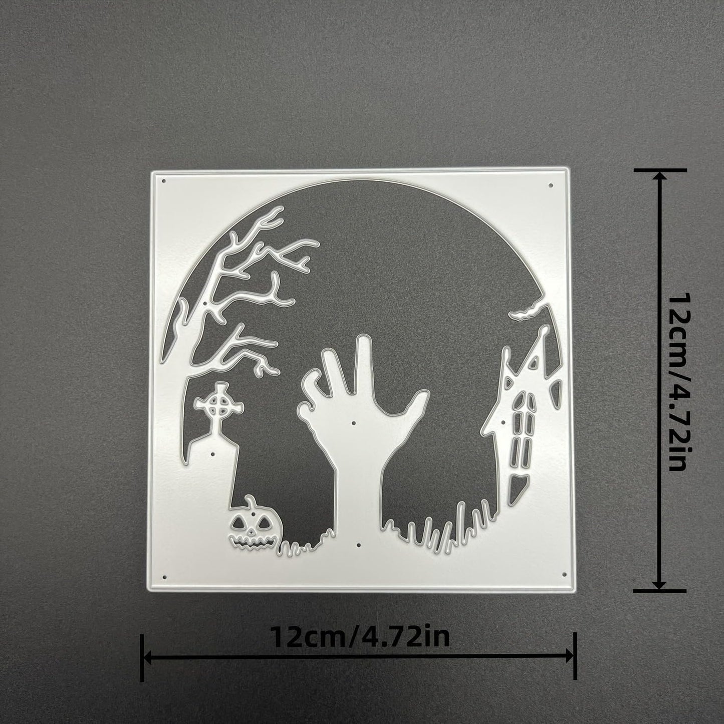 Lapoo Halloween Metal Cutting Die for Scrapbooking, 3D Backgrounds Frame New Cutting Dies DIY Album Card Making Decor Paper Metal Die Cuts Party Wedding Decorations (Ghost Hand 4.7 x 4.7 in)
